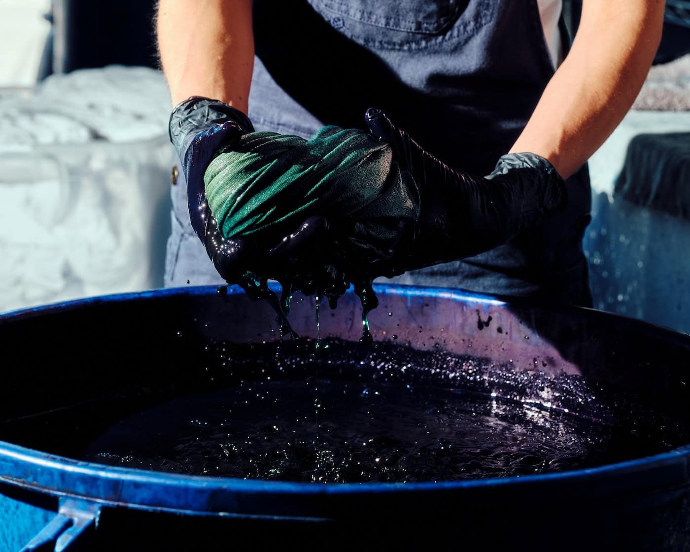 Indigo dyeing artisan