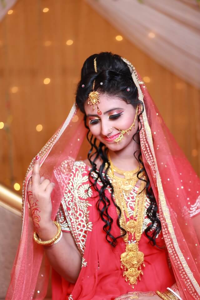 Traditional bridal saree
